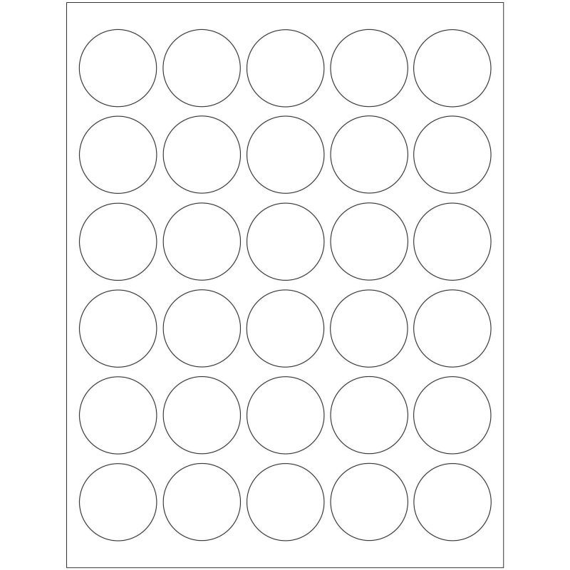 1 12 white circle laser labels ll143