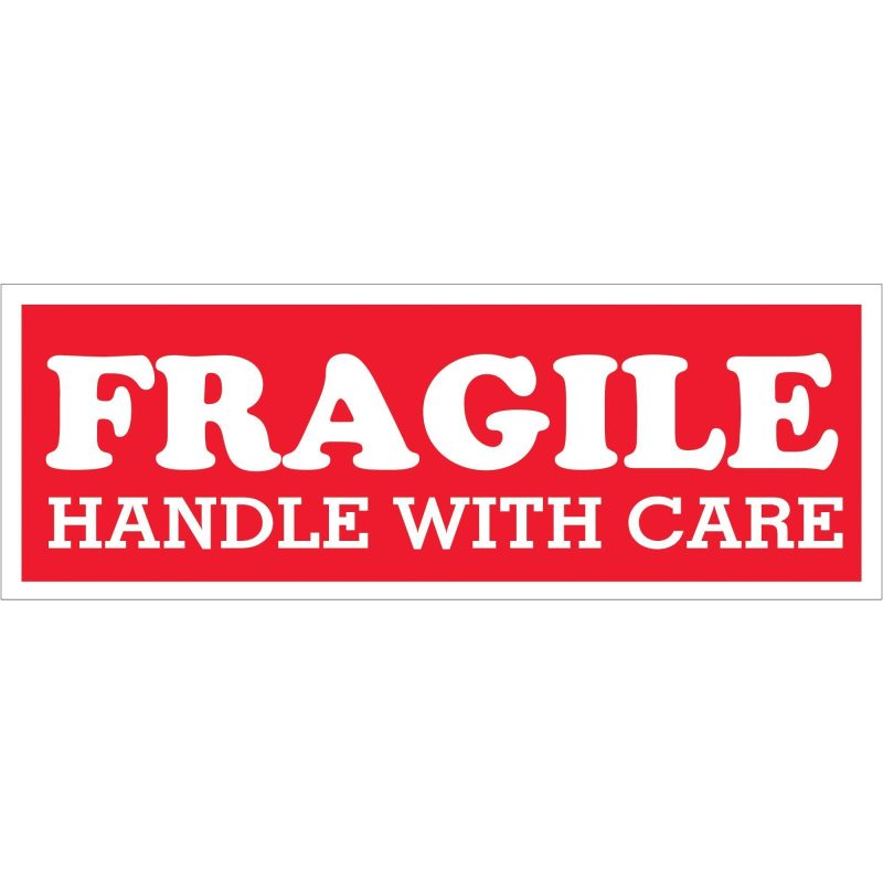 1 12 x 4 fragile handle with care labels scl203