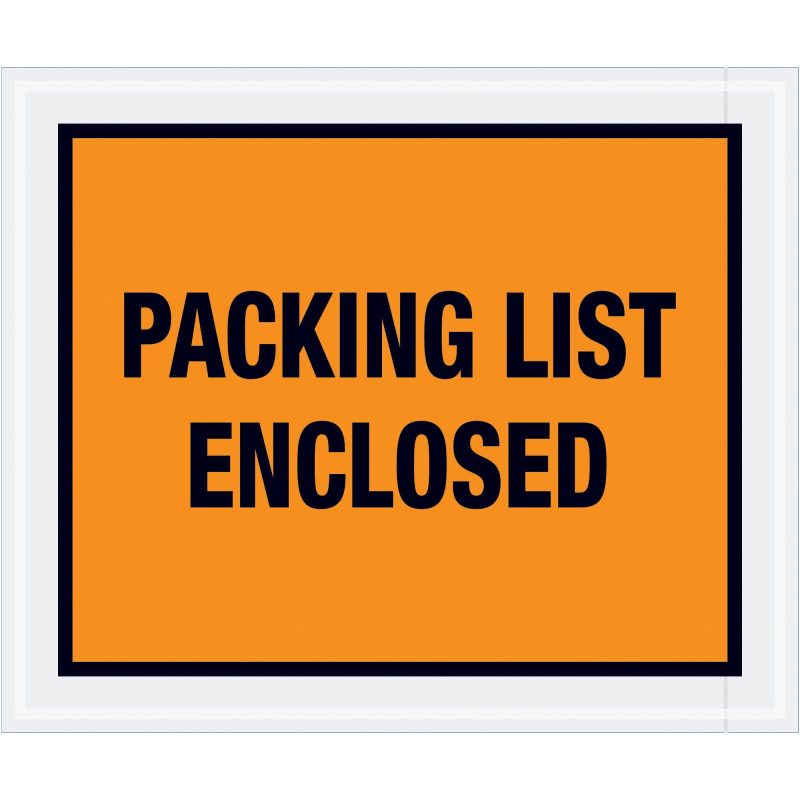 10 x 12 orange packing list enclosed envelopes pl429