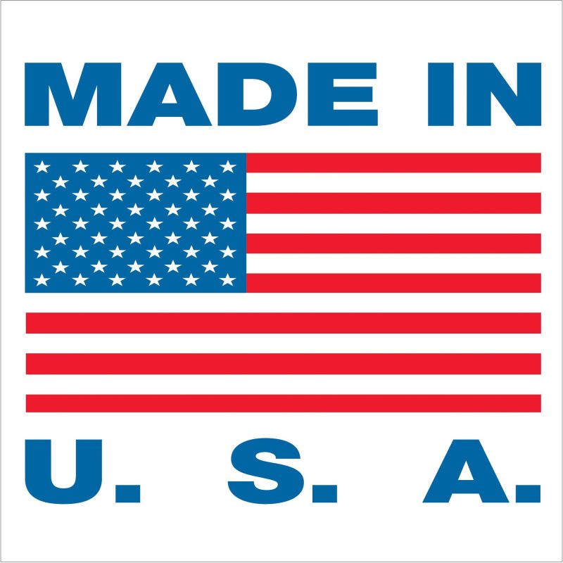 58 x 58 made in u s a labels usa306