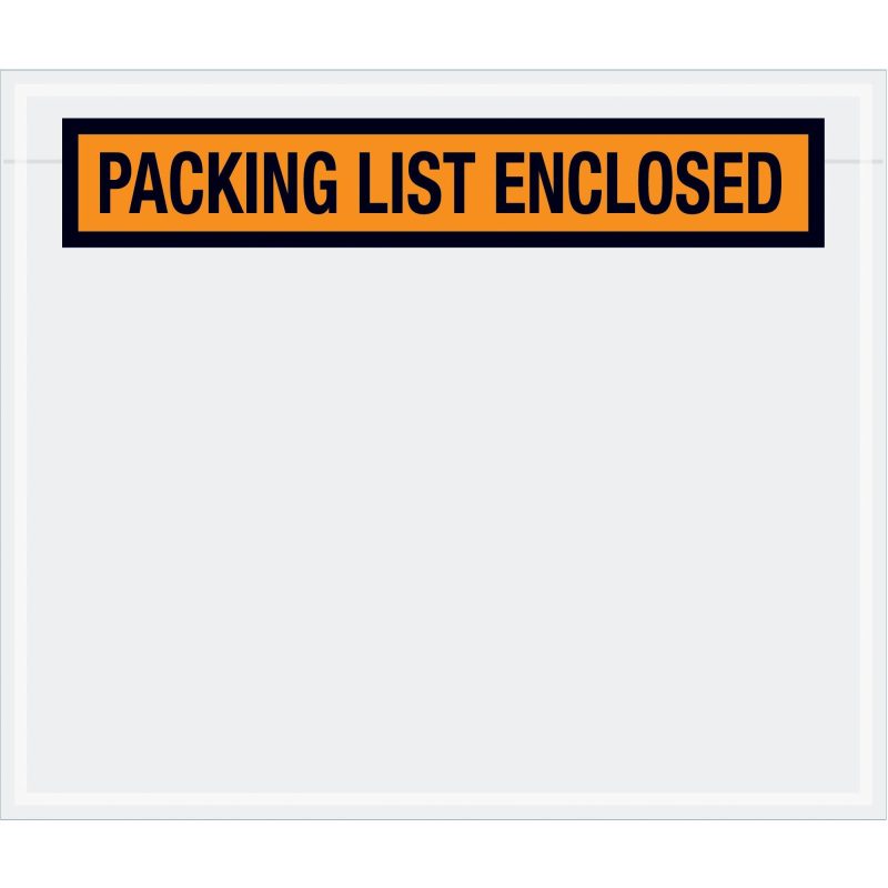 6 12 x 5 orange packing list enclosed envelopes pl25