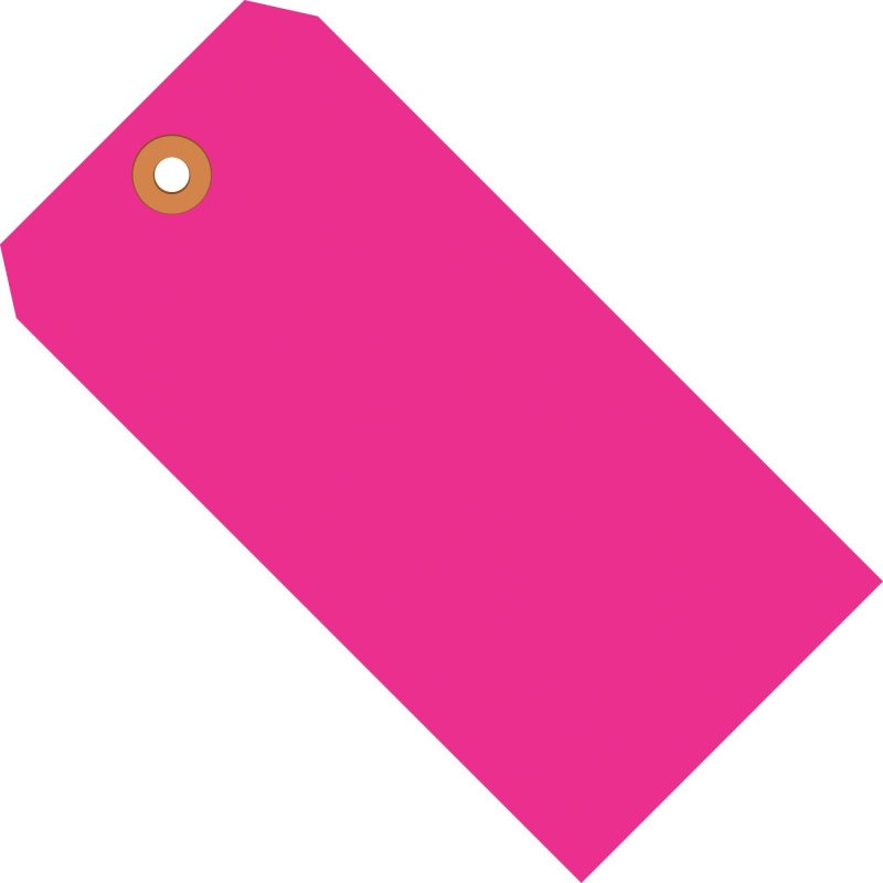 6 14 x 3 18 fluorescent pink 13 pt shipping tags g12081e