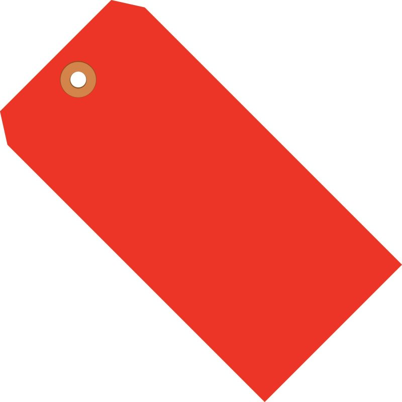 6 14 x 3 18 fluorescent red 13 pt shipping tags g12081c