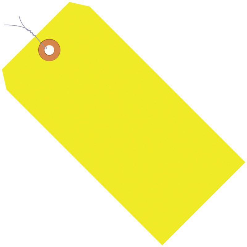 6 14 x 3 18 fluorescent yellow 13 pt shipping tags pre wired g12083a