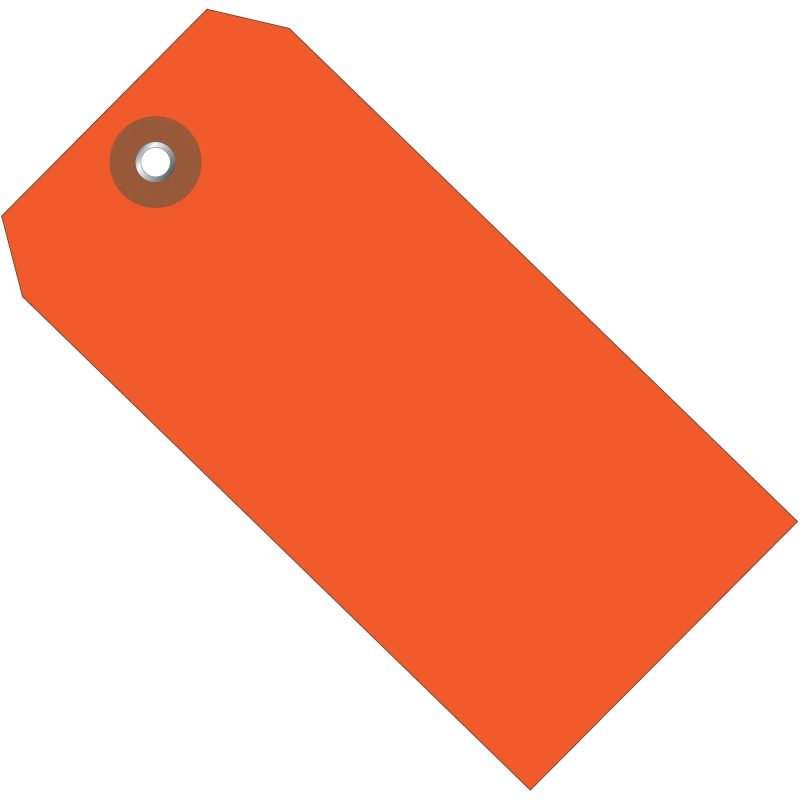 6 14 x 3 18 orange plastic shipping tags g26060