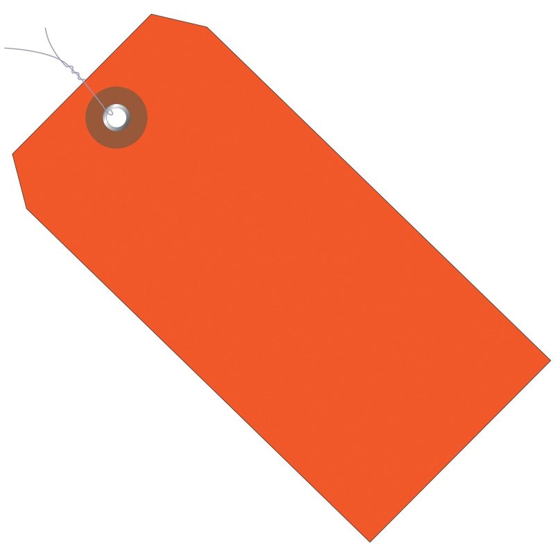 6 14 x 3 18 orange plastic shipping tags pre wired g26060w