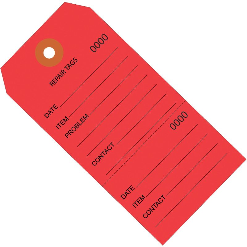 6 14 x 3 18 red repair tags consecutively numbered g26203