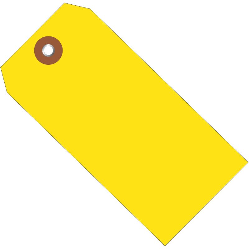 6 14 x 3 18 yellow plastic shipping tags g26059