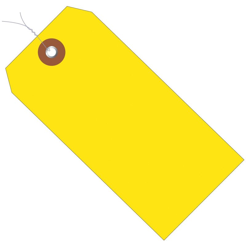 6 14 x 3 18 yellow plastic shipping tags pre wired g26059w