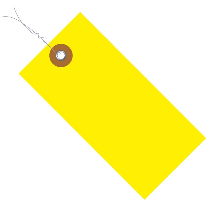 6 14 x 3 18 yellow tyvek r shipping tags pre wired g14083b