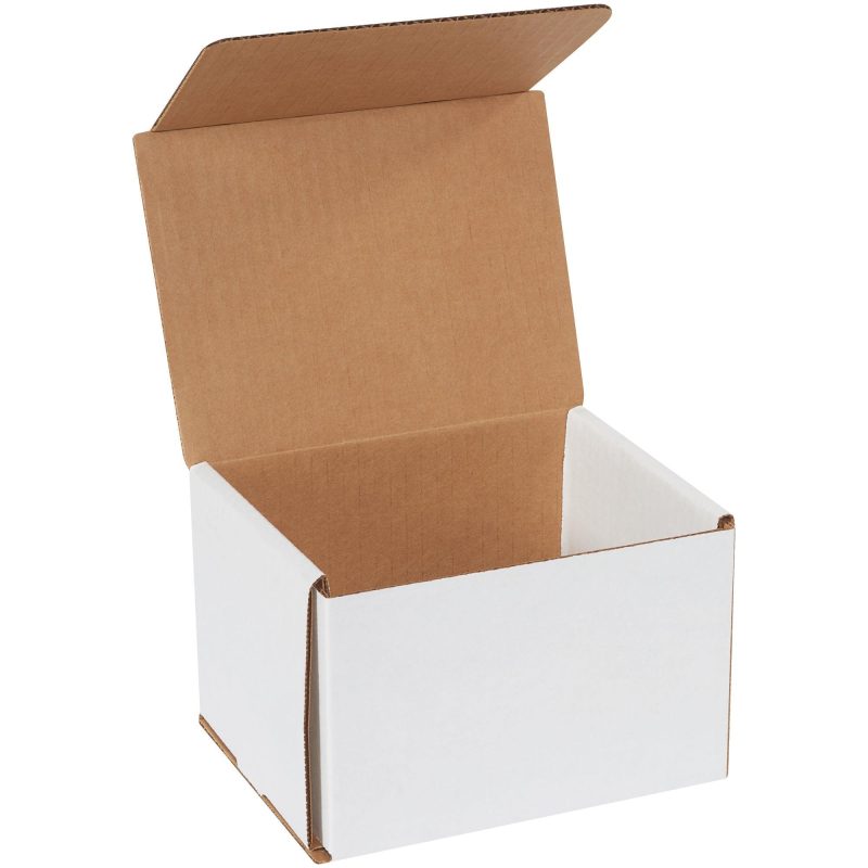 6 x 5 x 4 white corrugated mailers m654