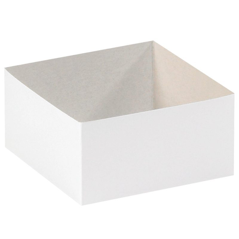 6 x 6 x 3 white deluxe gift box bottoms dgb663w