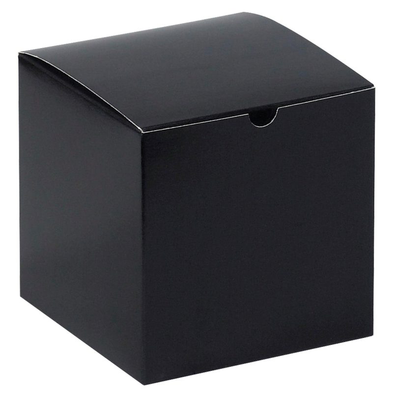 6 x 6 x 6 black gloss gift boxes gb666bk