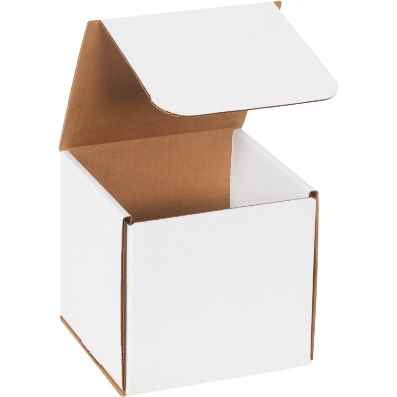 6 x 6 x 6 white corrugated mailers m666