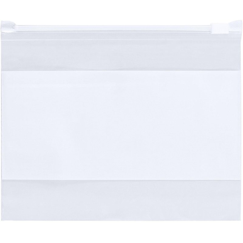 6 x 9 3 mil slide seal reclosable white block poly bags pb5239