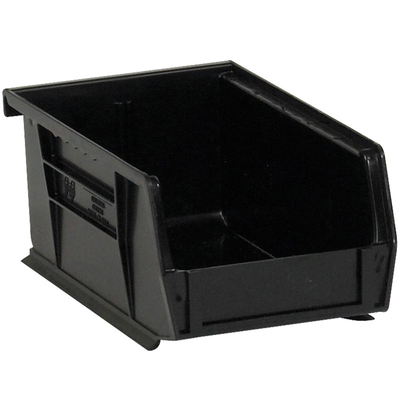 7 38 x 4 18 x 3 black plastic stack and hang bin boxes binp0743k