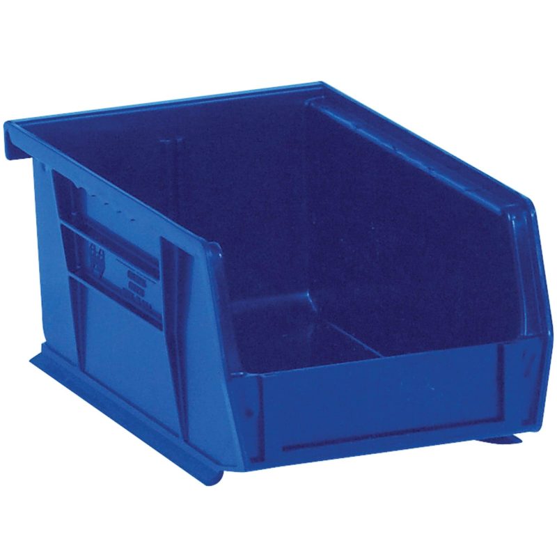 7 38 x 4 18 x 3 blue plastic stack and hang bin boxes binp0743b