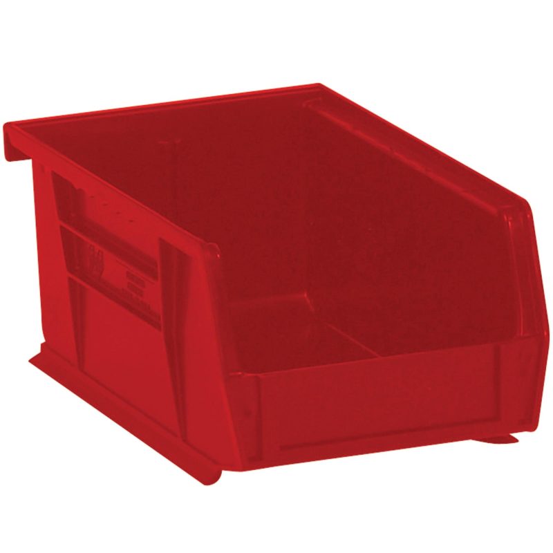 7 38 x 4 18 x 3 red plastic stack and hang bin boxes binp0743r