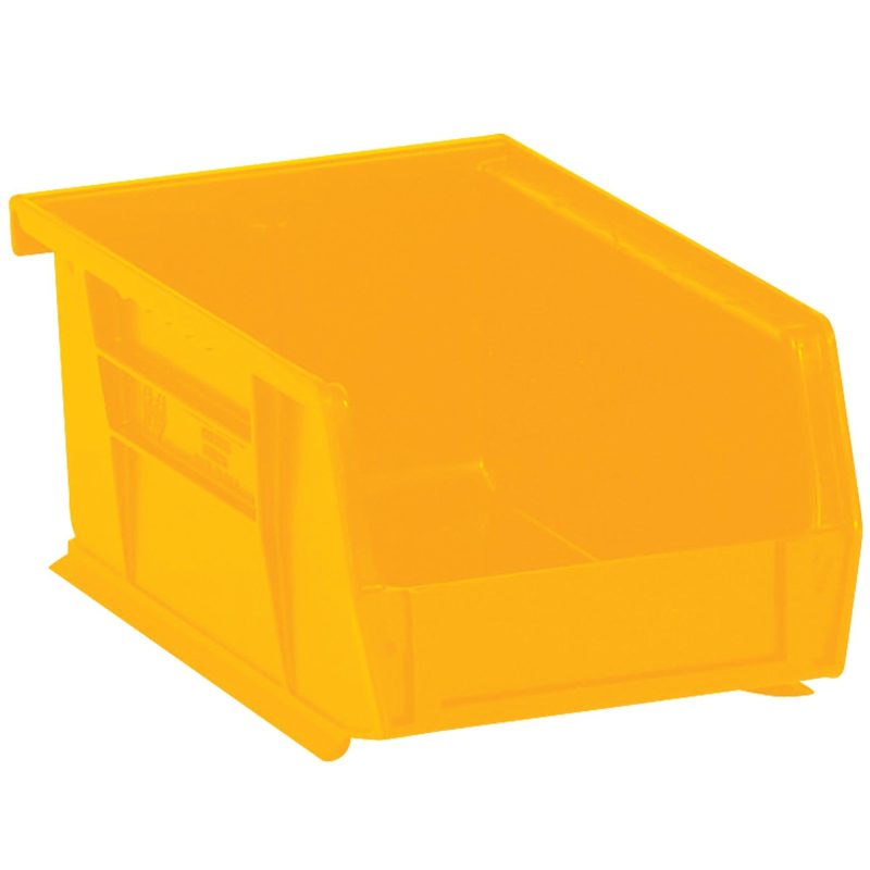 7 38 x 4 18 x 3 yellow plastic stack and hang bin boxes binp0743y