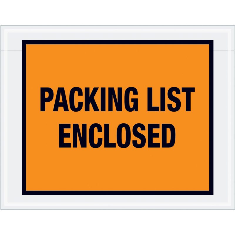 7 x 5 12 orange packing list enclosed envelopes pl22