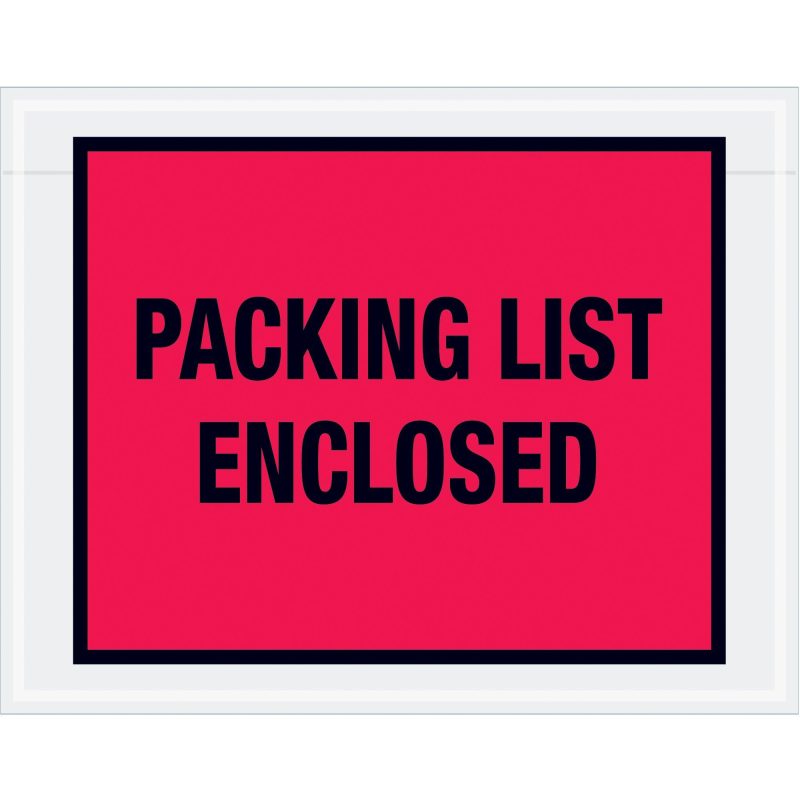 7 x 5 12 red packing list enclosed envelopes pl406