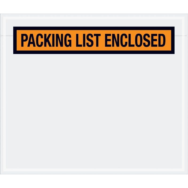 7 x 6 orange packing list enclosed envelopes pl32