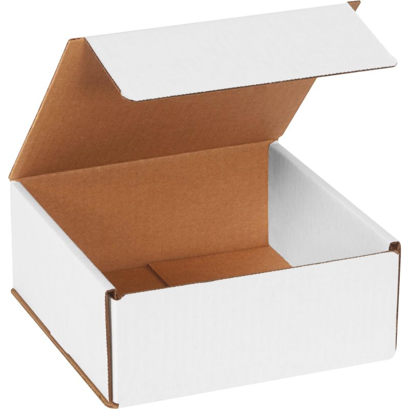 7 x 7 x 3 white corrugated mailers m773