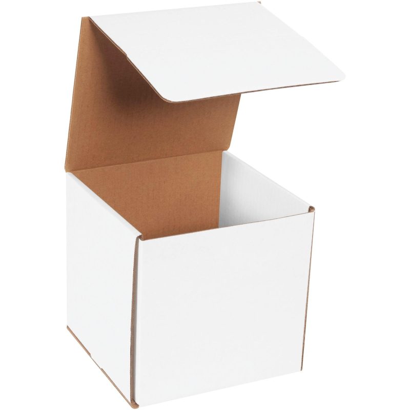 7 x 7 x 7 white corrugated mailers m777