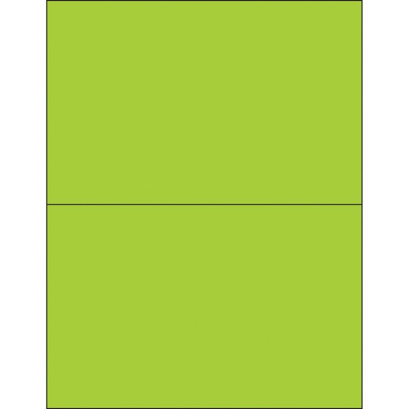 8 12 x 5 12 fluorescent green rectangle laser labels ll184gn