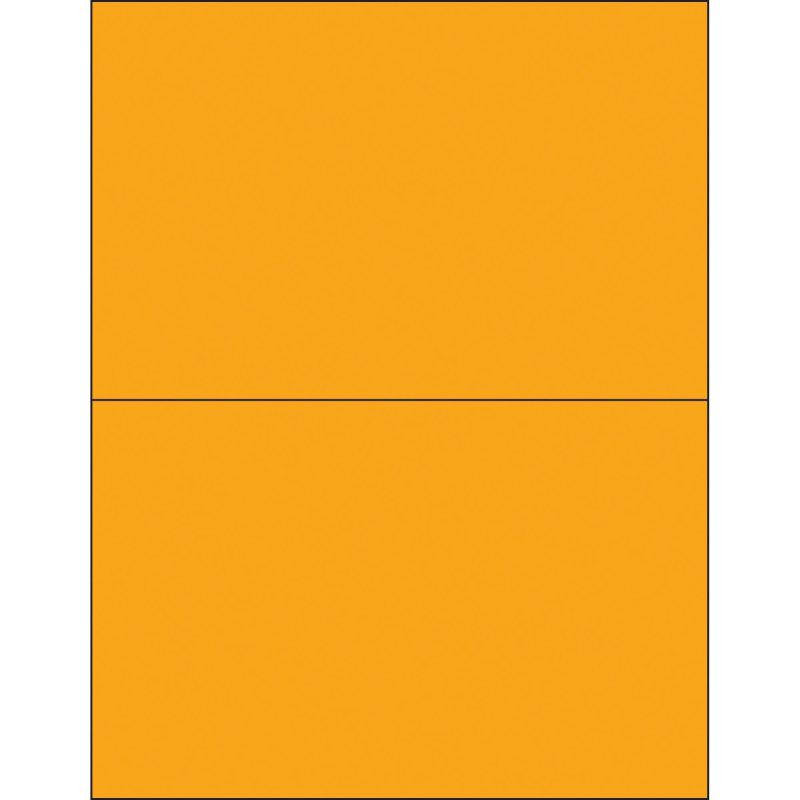 8 12 x 5 12 fluorescent orange rectangle laser labels ll184or