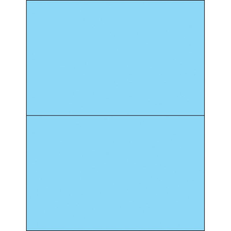 8 12 x 5 12 fluorescent pastel blue rectangle laser labels ll184be