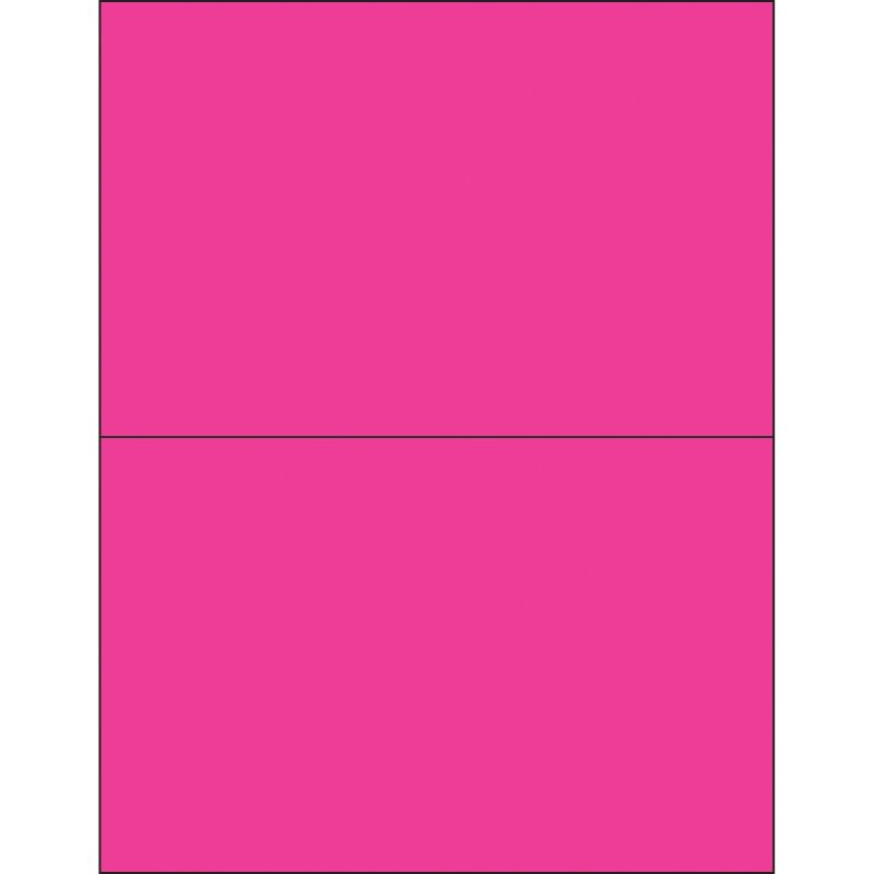 8 12 x 5 12 fluorescent pink rectangle laser labels ll184pk