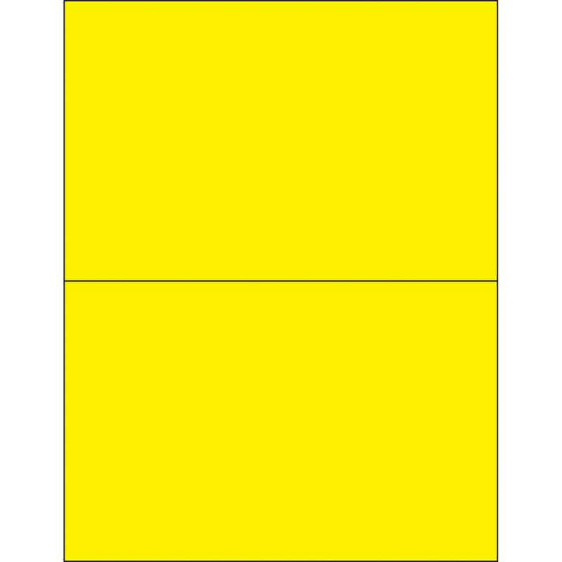 8 12 x 5 12 fluorescent yellow rectangle laser labels ll184ye