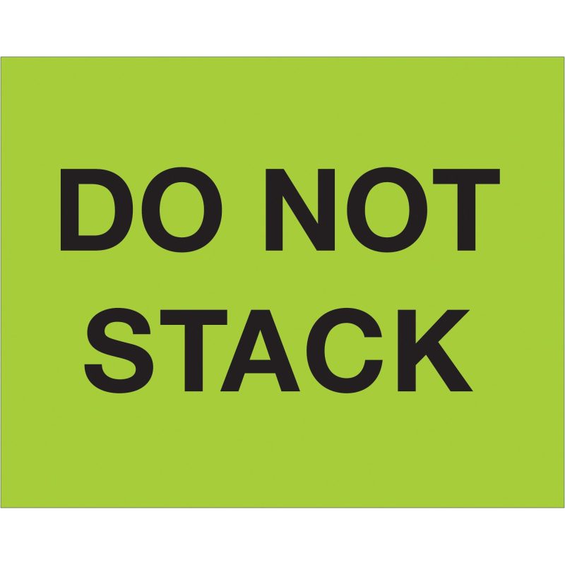 8 x 10 do not stack fluorescent green labels dl1228