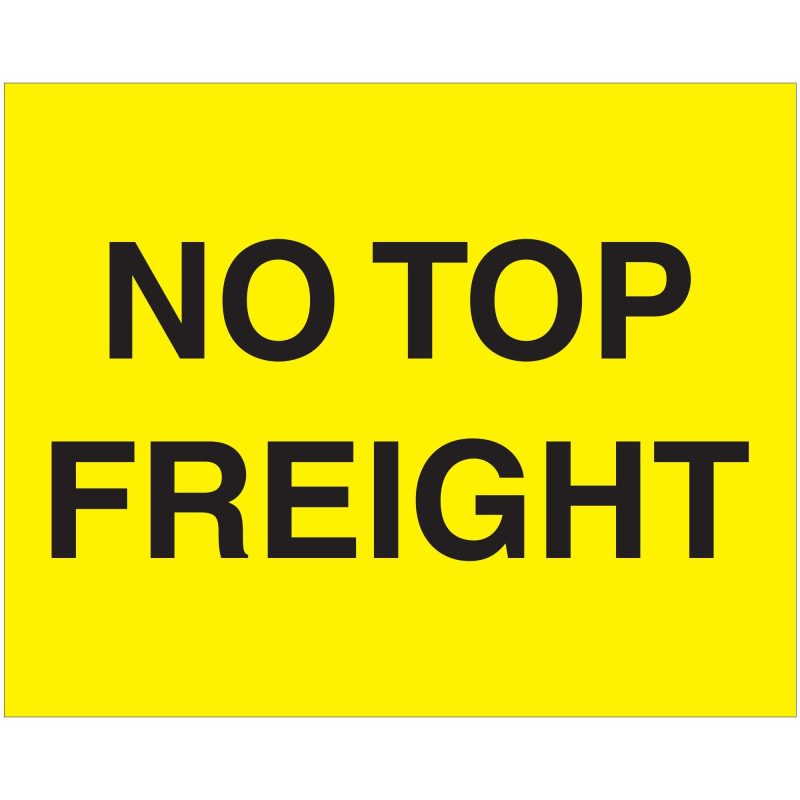 8 x 10 no top freight fluorescent yellow labels dl1635