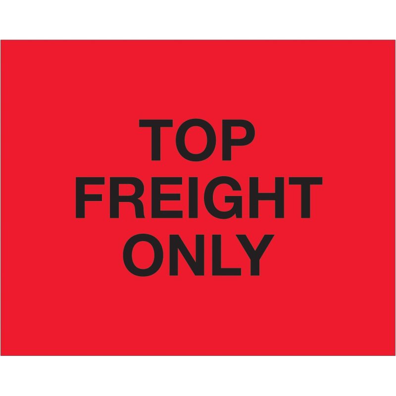 8 x 10 top load freight only fluorescent red labels dl1229