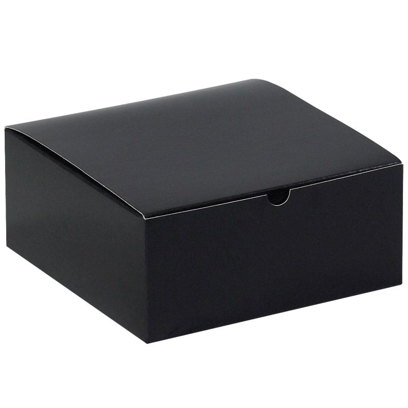 8 x 8 x 3 12 black gloss gift boxes gb883bk