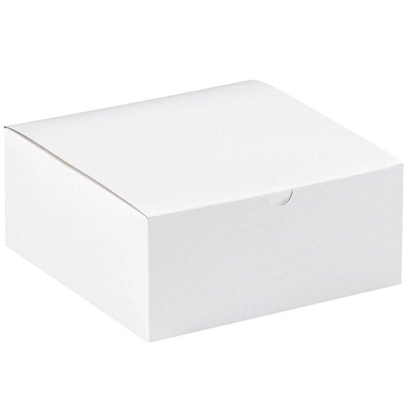 8 x 8 x 3 12 white gift boxes gb883