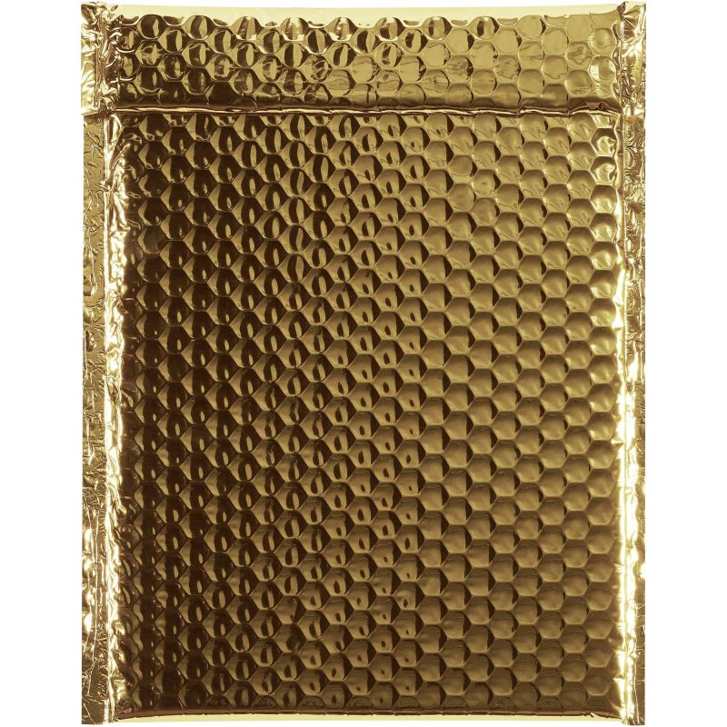 9 x 11 12 gold glamour bubble mailers gbm0911gd