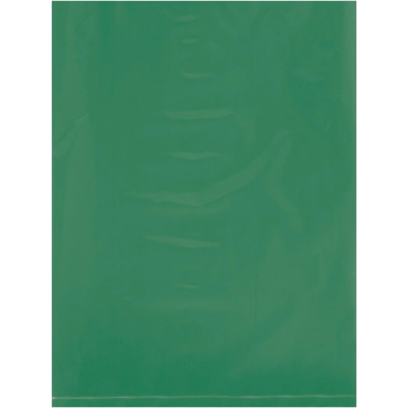 9 x 12 2 mil green flat poly bags pb480g