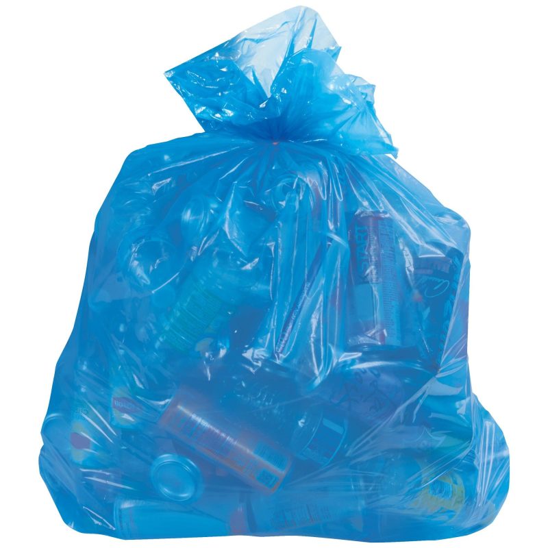 blue recycling trash liner 13 gallon 1 1 mil cl8001