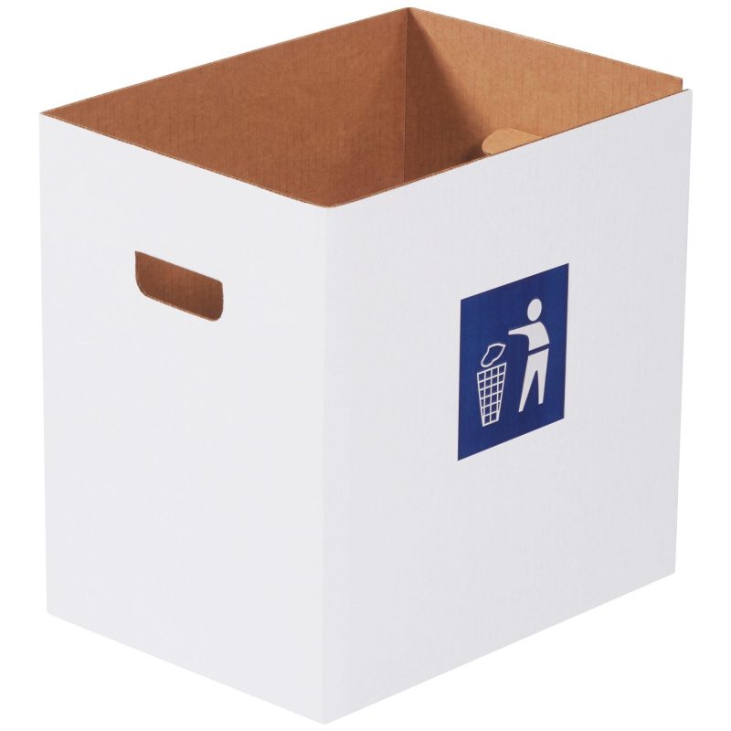 corrugated trash can with waste logo 7 gallon crr7w