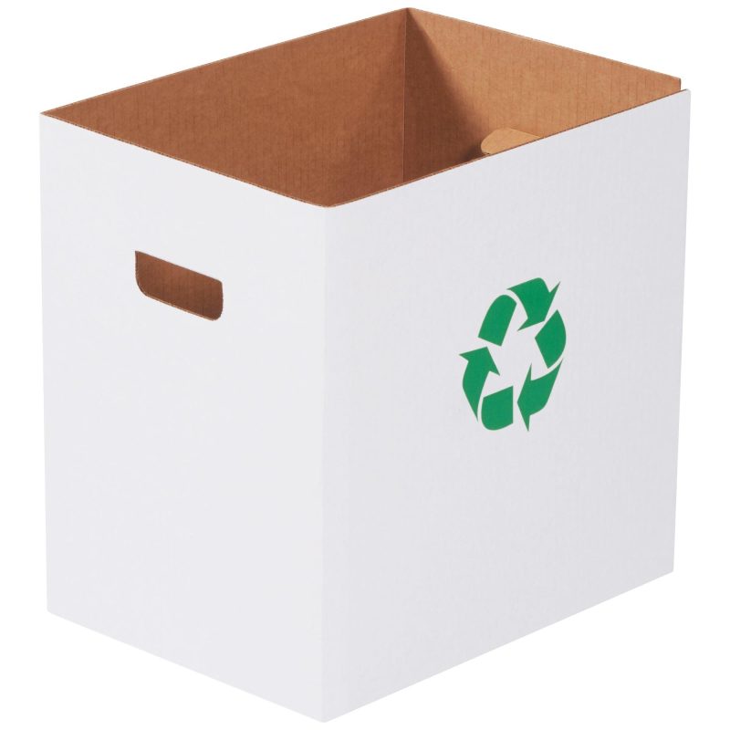 corrugated trash cans with recycle logo 7 gallon crr7r