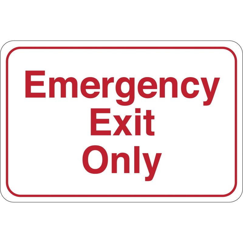 emergency exit only 6 x 9 facility sign sn203