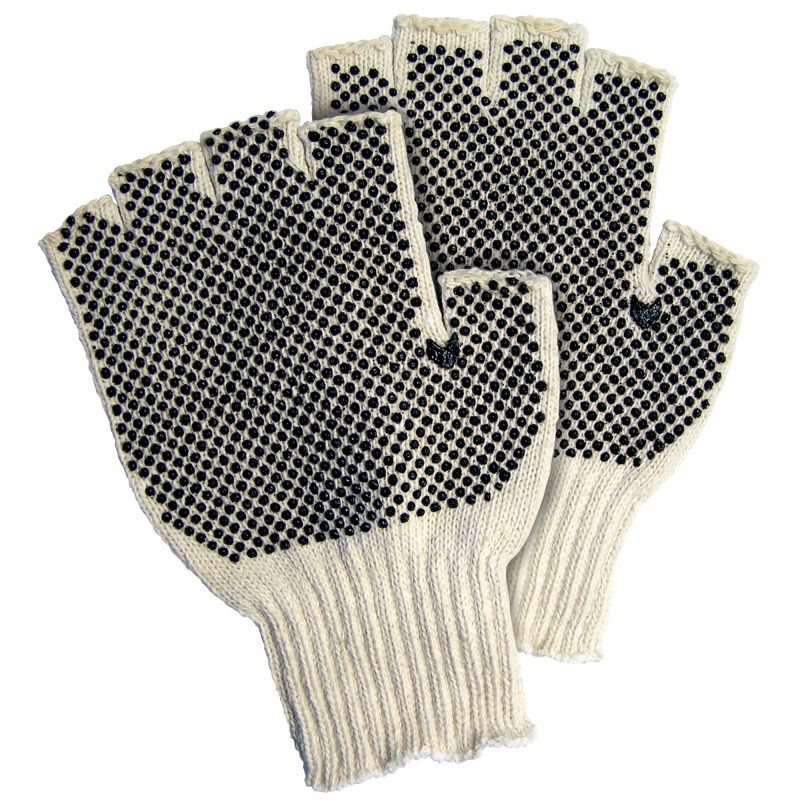 fingerless pvc dot knit gloves large glv1023l