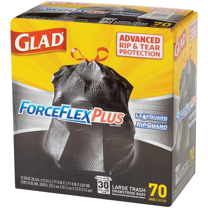 glad r forceflex r trash bags 30 gallon black glad30ffb