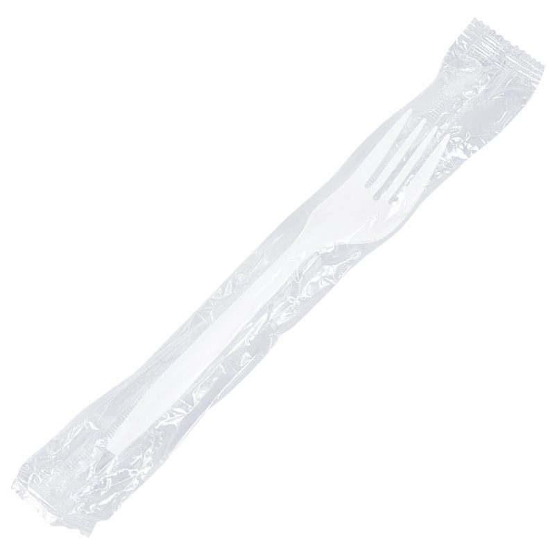 individually wrapped white plastic forks pw107