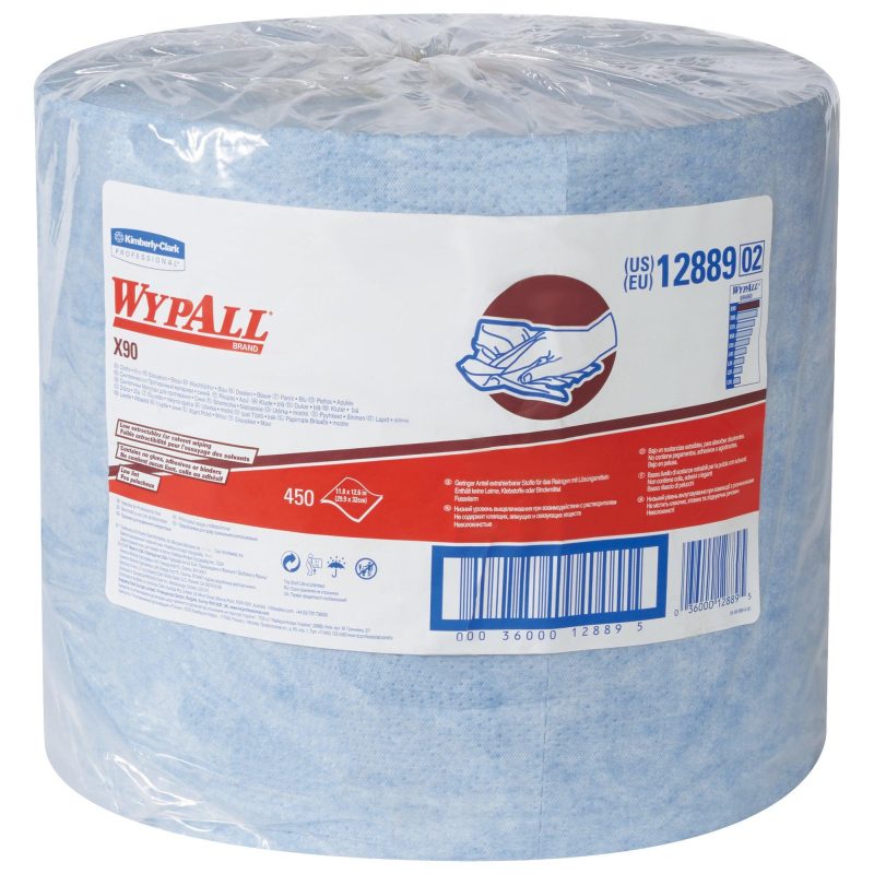 kimberly clark r wypall r x90 blue heavy duty jumbo roll wipers kw127