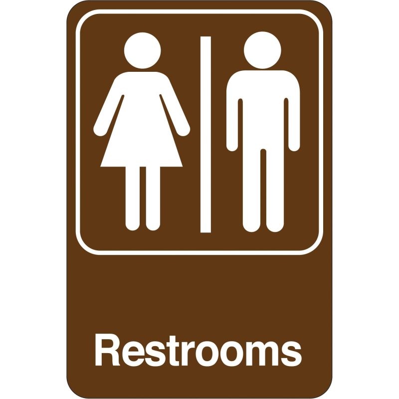 menwomen restrooms 9 x 6 facility sign sn400