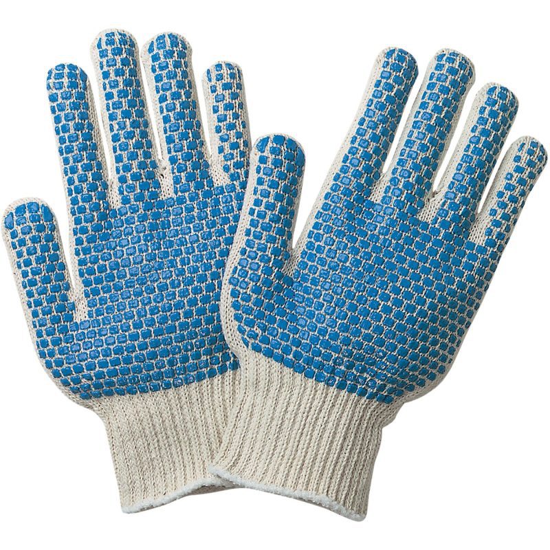 pvc blue dot knit gloves small glv1019s